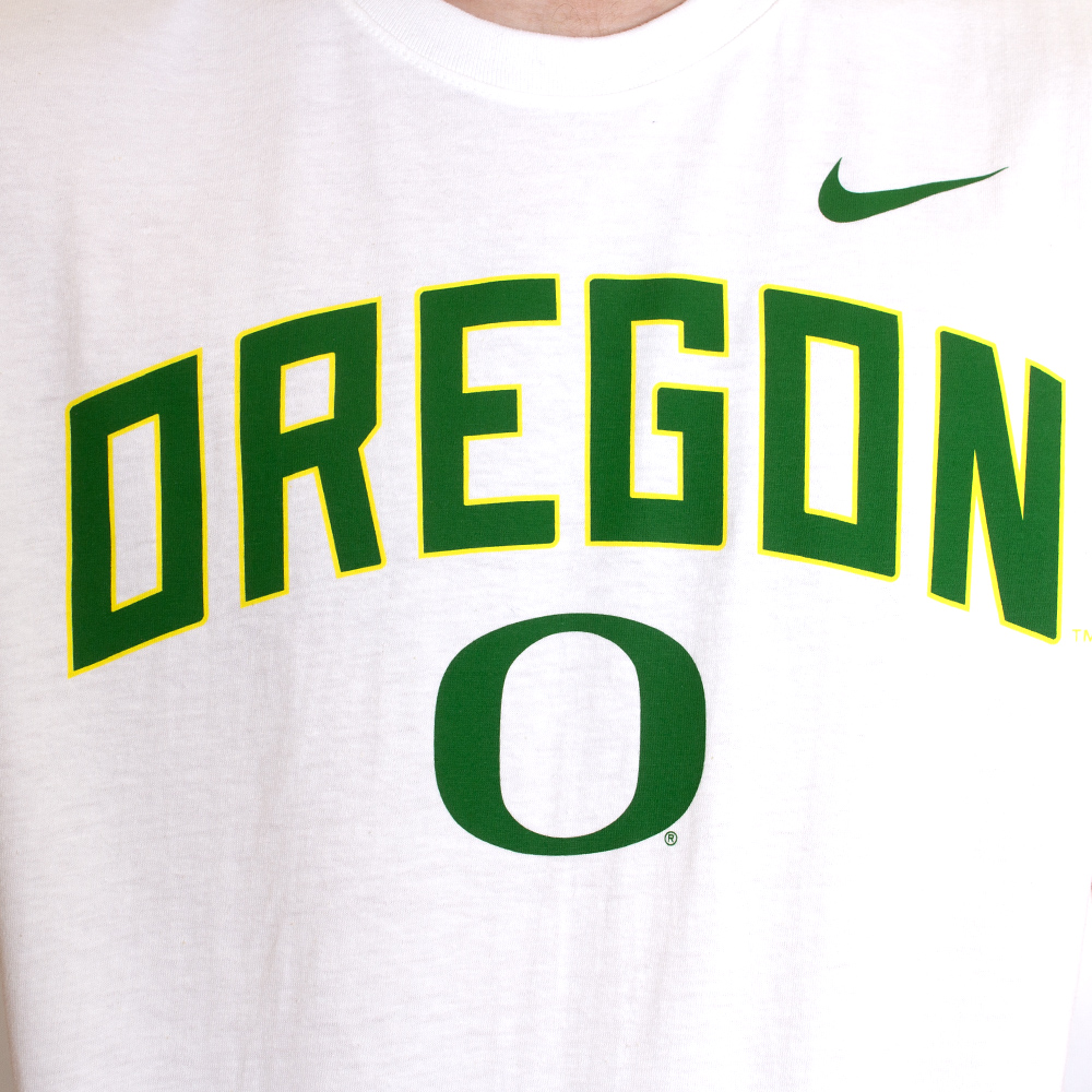 Classic Oregon O, Nike, White, Crew Neck, Cotton, Men, Heavy cotton, T-Shirt, 783138